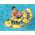 Man relaxing on the Bestway inflatable pool float, lemon design