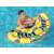 Man relaxing on the Bestway inflatable pool float, lemon design