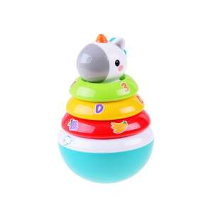 Colorful unicorn stacking toy for babies, with rings and a rattle base - Rattle