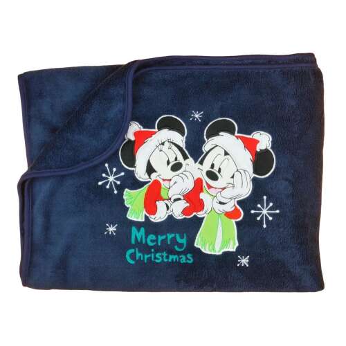 Disney Mickey és Minnie wellsoft takaró kék (150x90) Karácsony 37167763