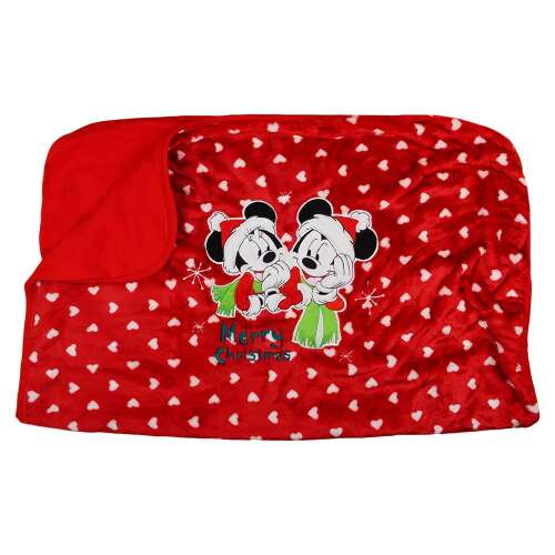 Disney Mickey és Minnie wellsoft takaró piros (70x90) Karácsony 37167766