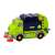 Zöld és kék játék szemétszállító autó működő seprővel és levehető kukával