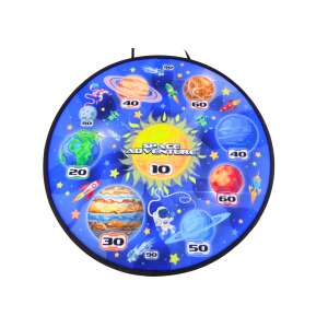 Űrkaland lövöldözős játék célpont, kerek célpont űr témával, bolygókkal, csillagokkal és űrhajóssal - Lean Toys