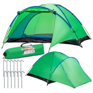 Malcom 6 Person Kempings Zelt mit Vordach 240x290cm #grün 140228341 - Zelte