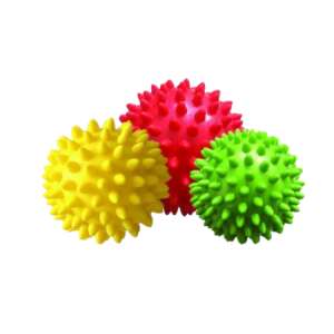 Set de 3 mingi de masaj cu tepi, galben, roșu, verde, QMed - Frumusețe și sănătate