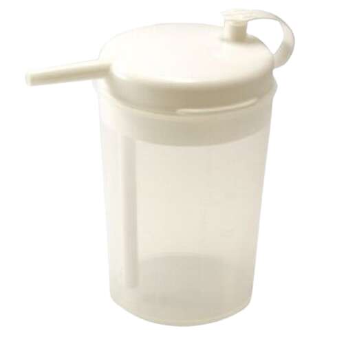 Kubek do picia z tworzywa sztucznego Medigor ze słomką dla pacjentów leżących, 250ml