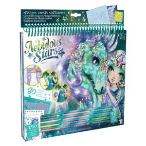 Nebulous Stars Fantasy Horses Sketchbook with Pencils and Stickers - Activity Book, Coloring