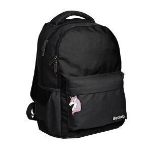 Paso fekete unikornis iskolatáska, 2 rekeszes - Paso