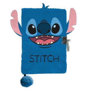 Kék Stitch plüss napló lakattal - Napló