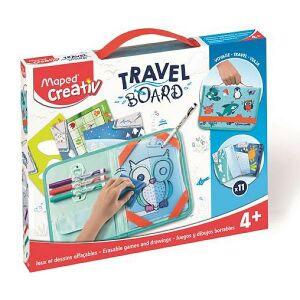 Maped Creativ Travel Board kresliaca súprava pre deti od 4 rokov, prenosná kresliaca tabuľa so zmazateľnými stranami a fixkami - Maped