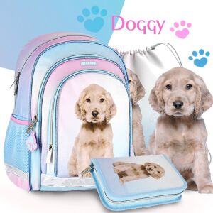 Školský set Starpak Doggy s batohom, peračníkom a vreckom na telocvik - Starpak