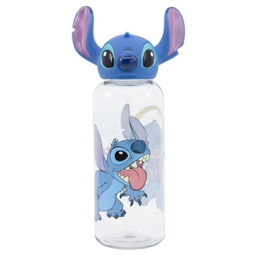Disney Stitch Kulacs lányoknak - 560ml, 3D Stitch figurás kupakkal és mintával - Kulacs
