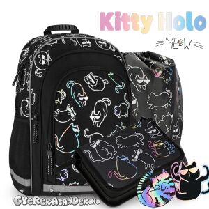 Školský set Starpak Kitty Holo: batoh, peračník, vrecúško na telesnú výchovu - Starpak