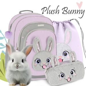 Starpak Plush Bunny Ergonomic School Bag Backpack Set for Girls - Starpak