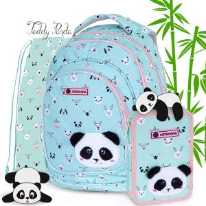 Astra Teddy Panda iskolatáska szett hátizsákkal, tolltartóval és tornazsákkal - Astra