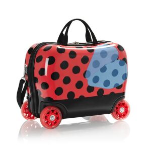 Ride-On ABS Ladybug kids suitcase with light-up wheels, Heys brand - Kids' Suitcase