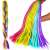 Soulima synthetic rainbow hair braids, multiple braids in a hand