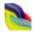 Close-up of rainbow synthetic hair braid texture