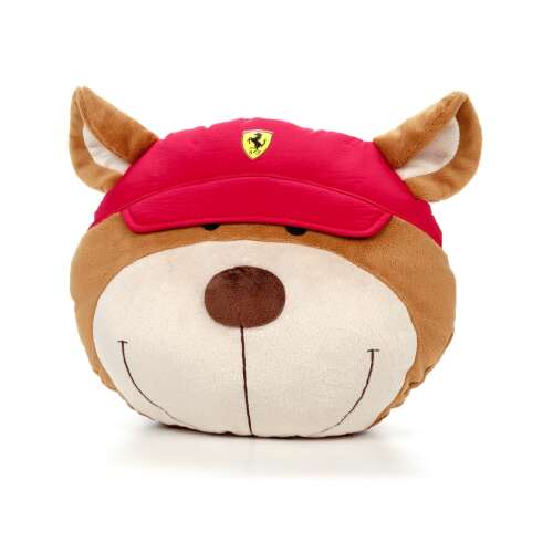 Ferrari Teddy mackó párna, 30 cm, barna-piros