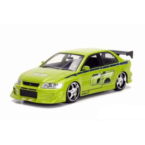 Brian Mitsubishi Lancer Evolution VII Fast & Furious 1:24-es méretarányú modell autó, zöld - Kreatív és építő játék