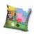 Peppa Pig cushion cover with a design of Peppa and George feeding chickens