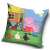 Peppa Pig cushion cover with a design of Peppa and George feeding chickens