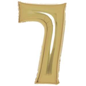 Arany White Gold Zahl 7 Folienballon, 88 cm - Luftballons