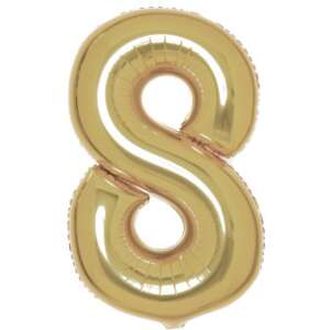 Goldene Zahl 8 Folienballon, Arany Partydekoration - Luftballons