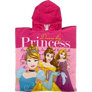 Disney Prinzessin Kapuzenponcho Handtuch, rosa, mit Aschenputtel, Belle und Rapunzel - Badezubehör