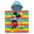 Disney Mickey Mouse Summer Beach Towel Poncho, 60x120 cm, colorful striped design with Mickey Mouse wearing sunglasses