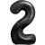 B&C Matowy Czarny Balon Foliowy Numer 2, 85 cm