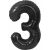 Közelkép a B&C Matt Fekete 3-as szám fólia lufiról