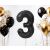 Schwarzer B&C Matt Black Folienballon Nummer 3, 85 cm 100473423