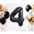 Black number 4 foil balloon, 85cm, birthday party decoration