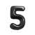 Black number 5 foil balloon, 85 cm