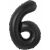 Black Number 6 Foil Balloon - 85cm - Party Decoration