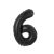 Black Number 6 Foil Balloon - 85cm - Party Decoration