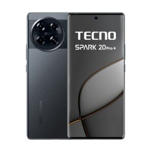 Смартфон Tecno Spark 20 Pro+ 4G в цвят Temporal Orbits, преден и заден изглед - Телефон