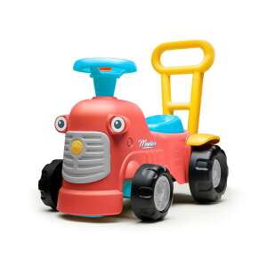 Red tractor ride-on toy with push handle, steering wheel, and horn, for toddlers, Maurice brand - Baby Walker