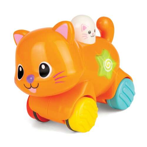 WinFun Press 'N Go Pet musical toy, orange cat with white kitten, front view