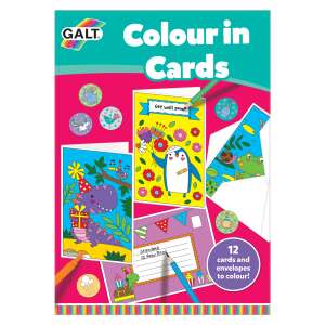 Galt Colour in Cards, a set of 12 cards and envelopes to color in - Greeting Card, Invitation