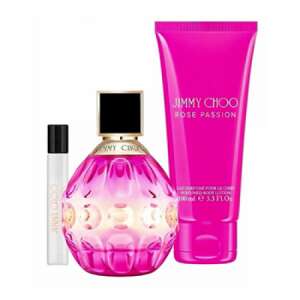 Jimmy Choo - Rose Passion szett I. 100 ml eaqu de parfum + 7,5 ml eau de parfum + 100 ml testápoló