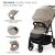 Kinderkraft Trig 3 beige Kinderwagen mit wasserdichter SPF50+ Haube und Belüftung