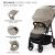 Kinderkraft Trig 3 beige Kinderwagen mit wasserdichter SPF50+ Haube und Belüftung