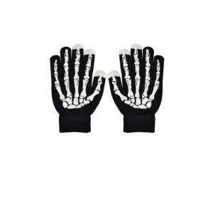 Fekete csontos érintőképernyős kesztyűk, téli kesztyűk hideg időjárásra - Férfi kesztyű