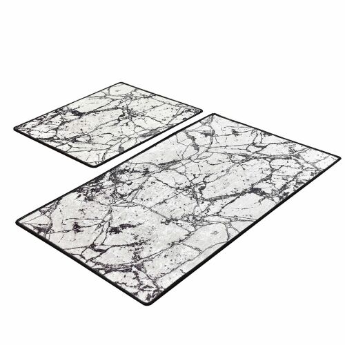 Elegáns Márványmintás Fürdőszobaszőnyeg Szett - 2 db - 50x60 & 60x100 cm 175670994 - Fürdőszoba szőnyeg