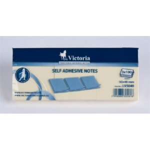 Victoria Öntapadó jegyzettömb, 3 csomag, 100 lap, 50x40 mm - Jegyzettömb