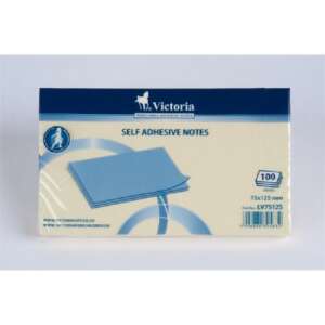Victoria Öntapadó jegyzettömb, 75x125 mm, 100 lap, sárga - Jegyzettömb