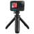 GoPro Shorty Mini Extension Pole + Tripod, black, with GoPro camera attached