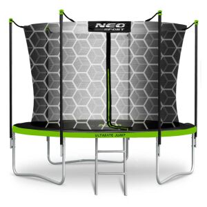 Neo-Sport belső hálós Trambulin létrával 312cm, 150kg - Zöld